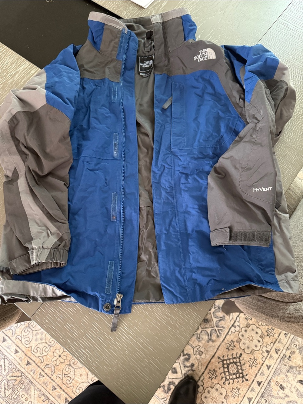 The North Face Blue and Gray HyVent Outdoor Jacket